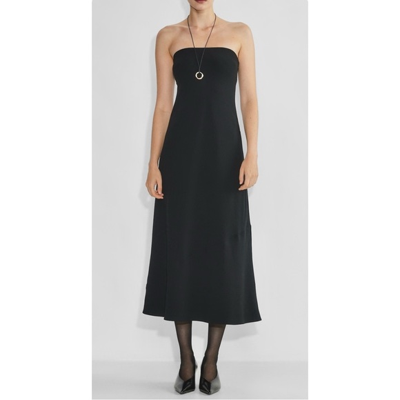 Babaton Resolution Dress - Black Strapless Japanese Crepe Maxi Dress sz XL - Picture 1 of 14